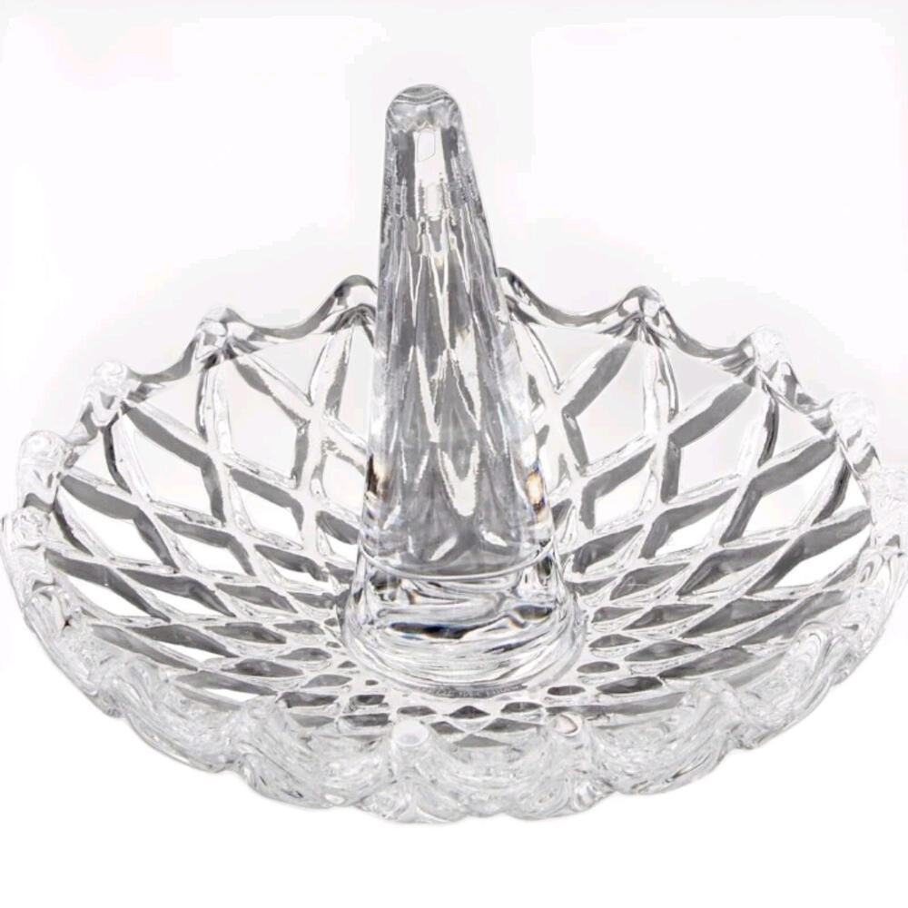 Clear Crystal Glass Ring Holder Saw Tooth